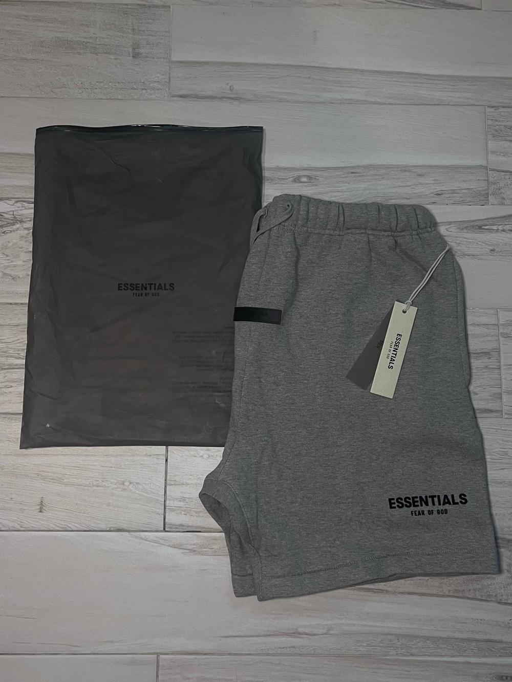 Essentials dark oatmeal shorts
